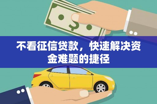 中西不看征信贷款，快速解决资金难题的捷径