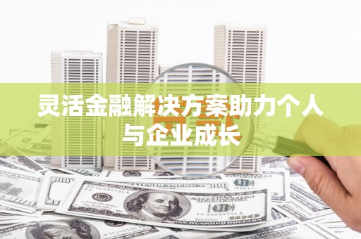 中西灵活金融解决方案助力个人与企业成长