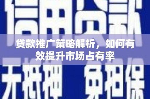 中西贷款推广策略解析，如何有效提升市场占有率