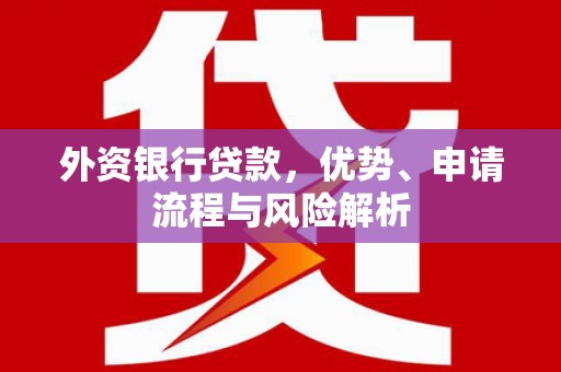 中西外资银行贷款，优势、申请流程与风险解析