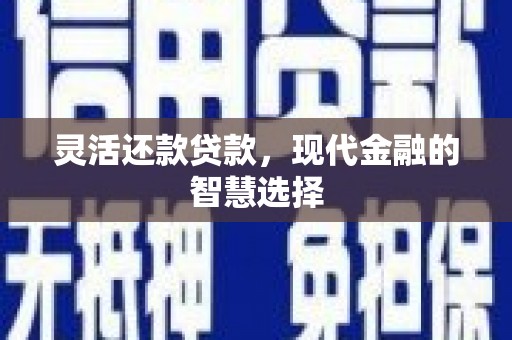 中西灵活还款贷款，现代金融的智慧选择