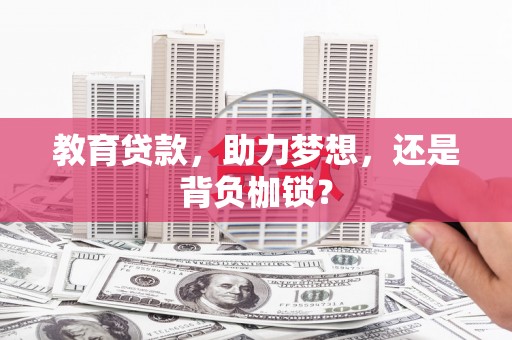 中西教育贷款，助力梦想，还是背负枷锁？