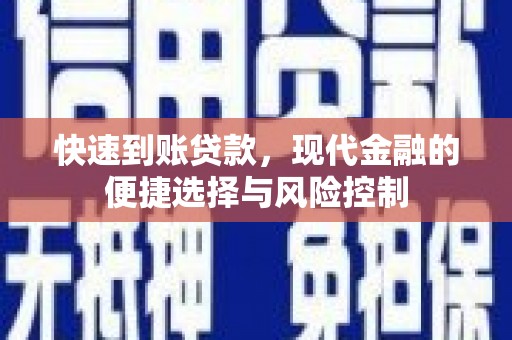 中西快速到账贷款，现代金融的便捷选择与风险控制
