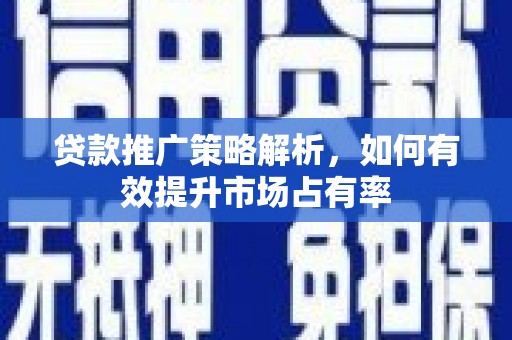 中西贷款推广策略解析，如何有效提升市场占有率