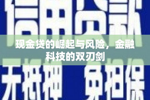 中西现金贷的崛起与风险，金融科技的双刃剑