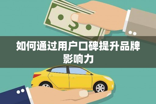 中西如何通过用户口碑提升品牌影响力