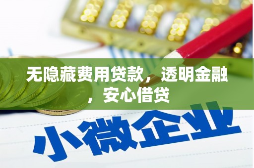 中西无隐藏费用贷款，透明金融，安心借贷