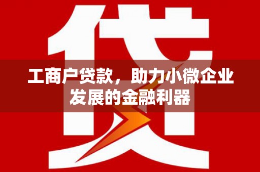 中西工商户贷款，助力小微企业发展的金融利器