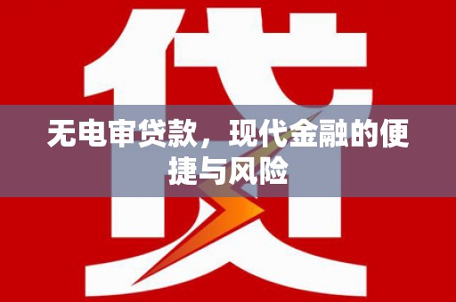 中西无电审贷款，现代金融的便捷与风险