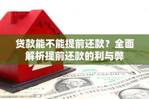 中西贷款能不能提前还款？全面解析提前还款的利与弊