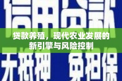 中西贷款养殖，现代农业发展的新引擎与风险控制