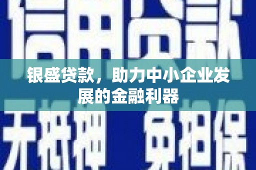 中西银盛贷款，助力中小企业发展的金融利器