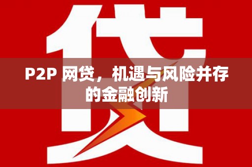 中西P2P 网贷，机遇与风险并存的金融创新