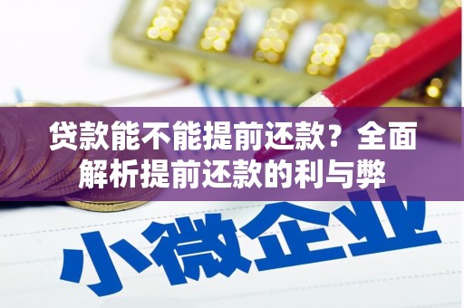中西贷款能不能提前还款？全面解析提前还款的利与弊